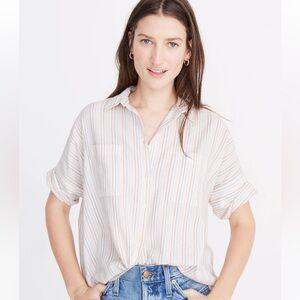 Madewell Courier Shirt in Stitched Rainbow Stripe